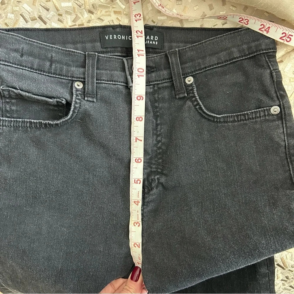 Veronica Beard kate skinny high rise black raven jeans inner slit sz 26/2 #243. - Picture 8 of 13